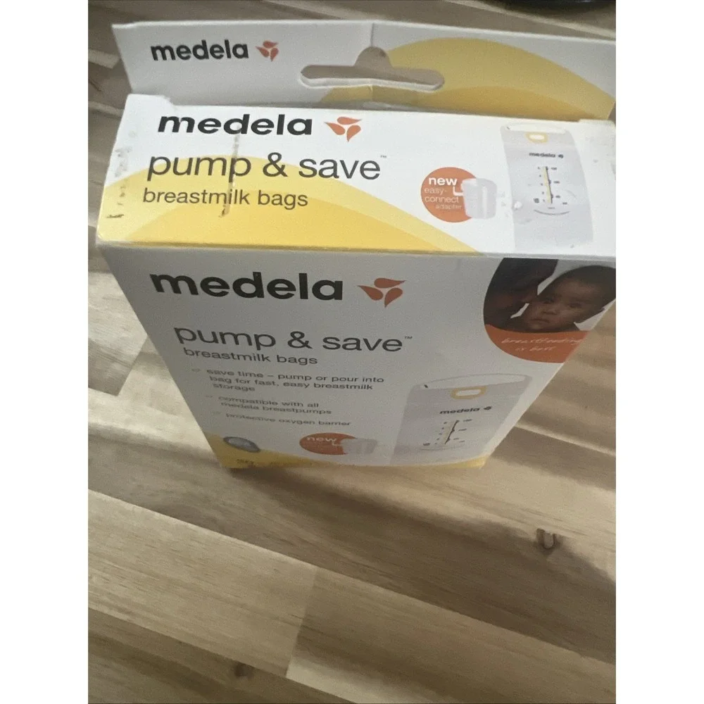 Medela Pump & Save Breastmilk Bags, 20 Count and 2 Adapters BPA FREE  New in Box